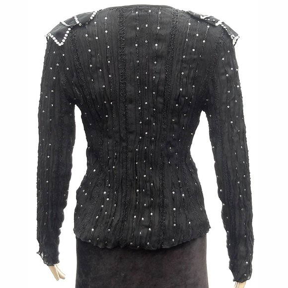 Kaelyn-Max Ruffle Sequin Boho Top - Picture 4 of 4